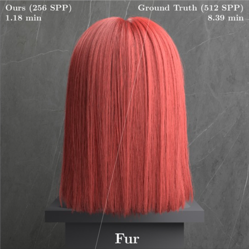 Representative figure from Efficient Fur and Hair Multiple Scattering Using Volumetric Approximation